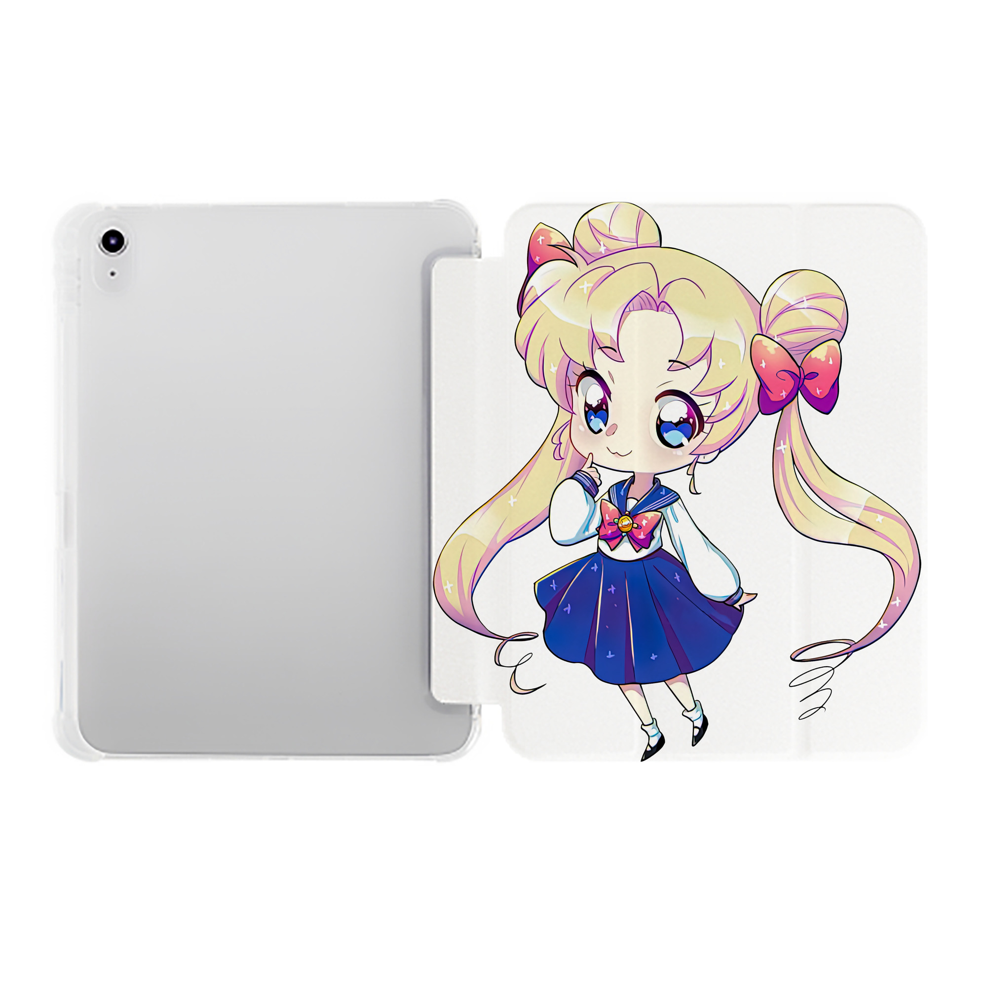 （画像用） 美少女戦士セーラームーン 月野 うさぎ つきの うさぎ Sailor Moon Tsukino Usagi IPad ケース ペン収納付き 三つ折りスタンド PUレザー×シリコン 対応機種9.5/10.5/10.9インチ